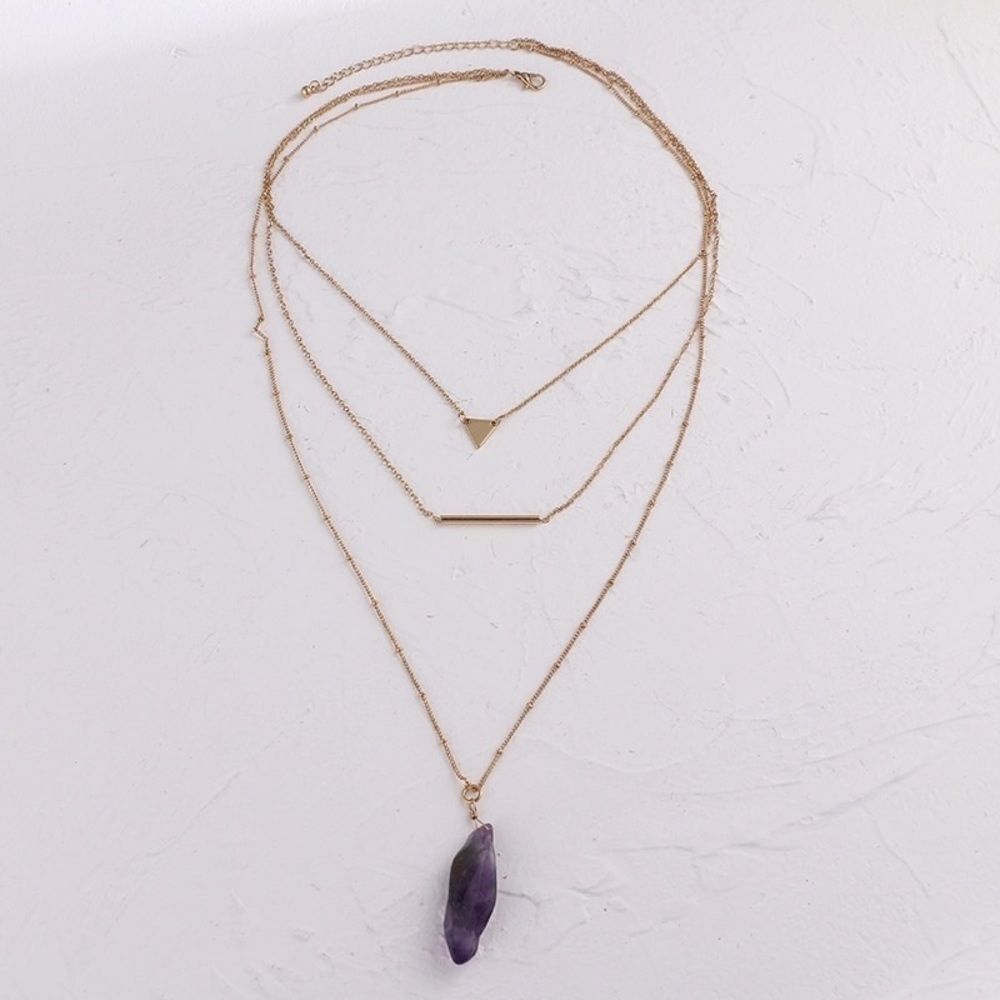 Three layers gold plated necklace - Picture 2 of 7